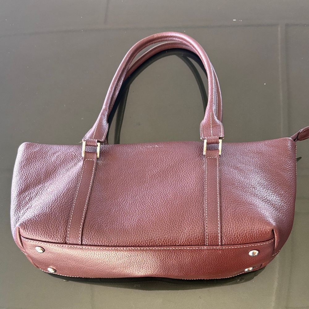 Elegant chocolate brown small Leather Tote Bag